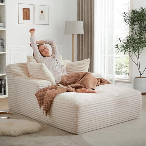 Modern 50-inch Upholstered Corduroy Deep Seat Sofa Bed for Living Room, Bedroom Apartment, Grey
| Oversized Chaise Lounge Chair Indoor Sleeper Sofa Couch for Living Room, Bedroom Apartment, Grey
| Deep Seat Sofa Bed with Armrests and 3 Throw Pillows