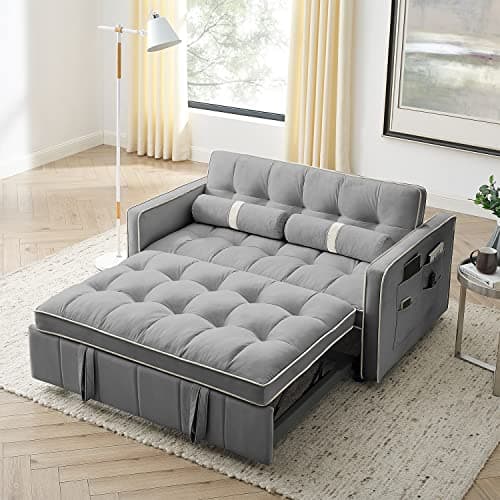 Convertible Velvet Sleeper Sofa Bed for Small Spaces