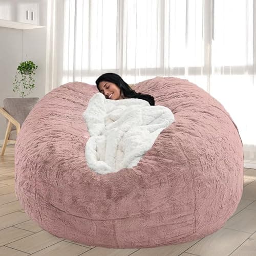 Giant Grey Bean Bag Chair for Adults and Kids, No-Fill, Stuffed Animal Storage