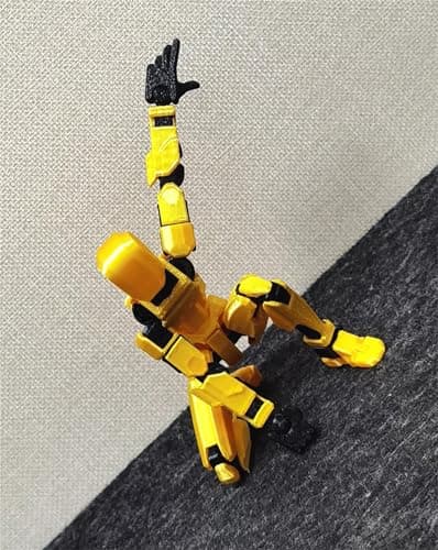 T13 Collectible 3D Printed Action Figure, Gold Black, Desktop Decor, Dummy 13 Robot