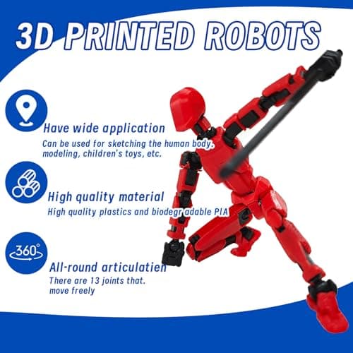 Titan13 4-Pack 3D Printed Movable Action Figures, Kids' Game Gifts