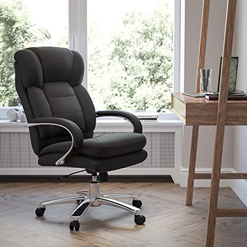 Hercules Series Black Swivel Office Chair with Loop Arms