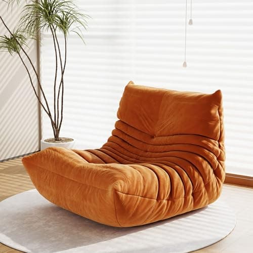 Adult Bean Bag Chair, Soft Waterproof Gray Sofa for Living Room