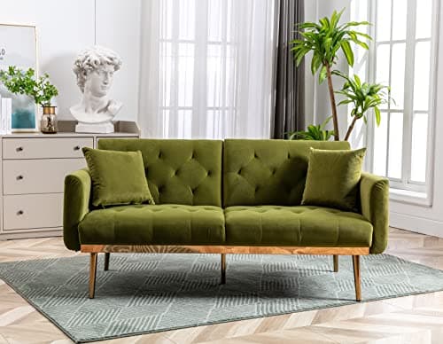 Modern Grey Convertible Futon Sofa Bed with Adjustable Positions