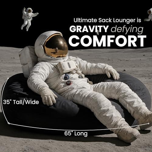 ULTIMATE SACK Oversize Camel Suede Bean Bag Chair for Adults