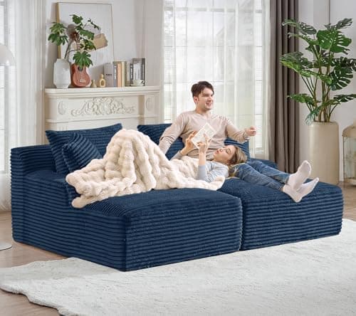 Modern 50-inch Upholstered Corduroy Deep Seat Sofa Bed for Living Room, Bedroom Apartment, Grey
| Oversized Chaise Lounge Chair Indoor Sleeper Sofa Couch for Living Room, Bedroom Apartment, Grey
| Deep Seat Sofa Bed with Armrests and 3 Throw Pillows