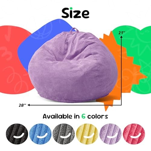 Hobestluk Purple Teardrop Bean Bag Chair Small With Filler Included