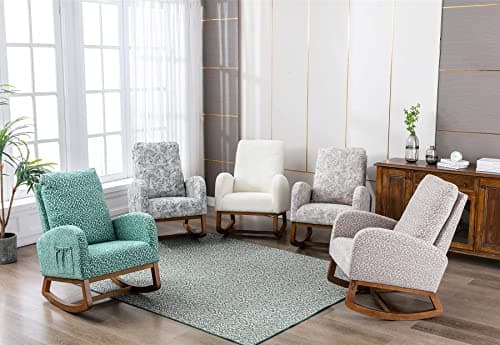 Modern White Rocking Chair for Nursery and Kids