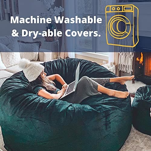 ULTIMATE SACK 6000 (6 ft.) Bean Bag Chair Cover, Burgundy Suede