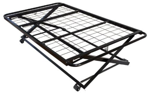 Kings Brand Twin Black Metal High Rise Platform Daybed with Pop-Up Trundle