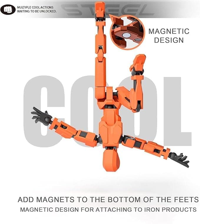Pre-Assembled T13 Anti-Gravity Magnetic Action Figure Set (Red+Blue)