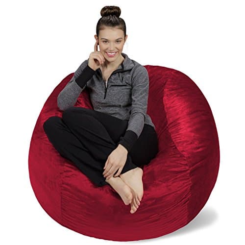 Navy Plush Memory Foam Bean Bag Chair - Stuffed Sofa Sack Furniture