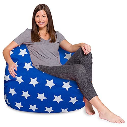 Posh Creations White Stars Bean Bag Chair - Large