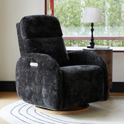 HULALA HOME Modern Power Recliner with USB & Nightlight, White