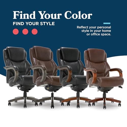 La-Z-Boy Delano Big & Tall Executive Office Chair, Chestnut Brown
