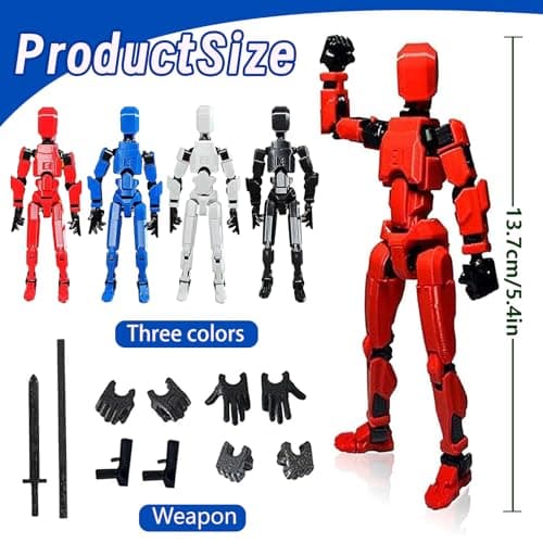 Titan13 4-Pack 3D Printed Movable Action Figures, Kids' Game Gifts