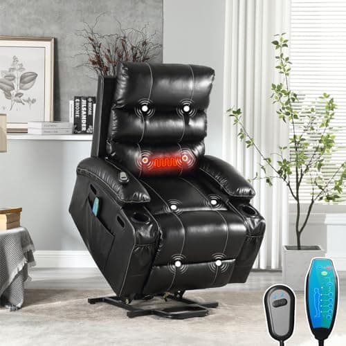 Antetek Electric Recliner Massage Chair with Heat & Cup Holders for Elderly
