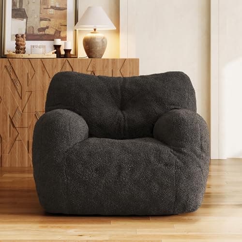 Dark Blue Teddy Fabric Adult Bean Bag Chair