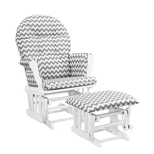 Angel Line Windsor Glider & Ottoman Cushion, Black/Dark Grey