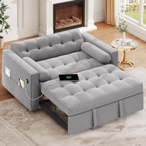 DWVO Dark Grey 3-in-1 Sleeper Sofa Bed with Reclining Backrest & Storage – Living Room Furniture