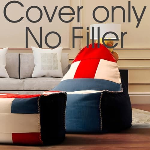 No-Filler Bean Bag Chair Cover for Living Room and Bedroom