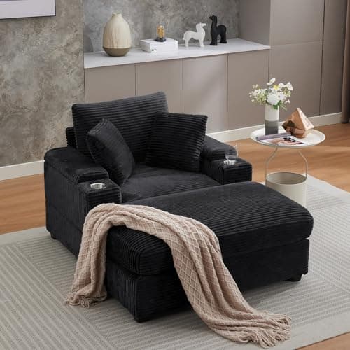 Oversized Grey Double Chaise Lounge with Ottomans and Armrest Storage for Living Room or Bedroom
Oversized Grey Corduroy Chaise Lounge with Cup Holder and USB Port for Living Room or Bedroom
Oversized Grey Chaise Lounge with Armrest Storage, Cup Hold