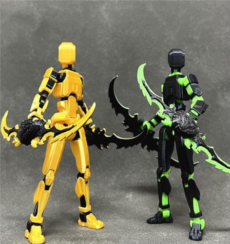 T13 Collectible 3D Printed Action Figure, Gold Black, Desktop Decor, Dummy 13 Robot