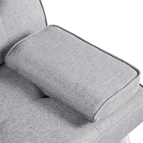 Yaheetech Light Gray Reversible Couch Bed with Removable Arms & Cup Holders