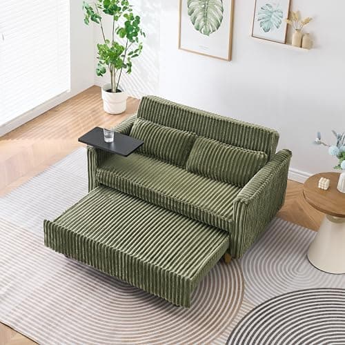 3-in-1 Queen Convertible Couch Bed Velvet Sleeper Sofa for Living Room