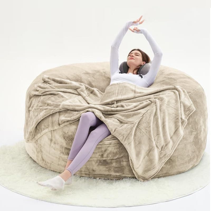 60" Dark Grey Oversized Bean Bag Sofa with Memory Sponge (5FT)