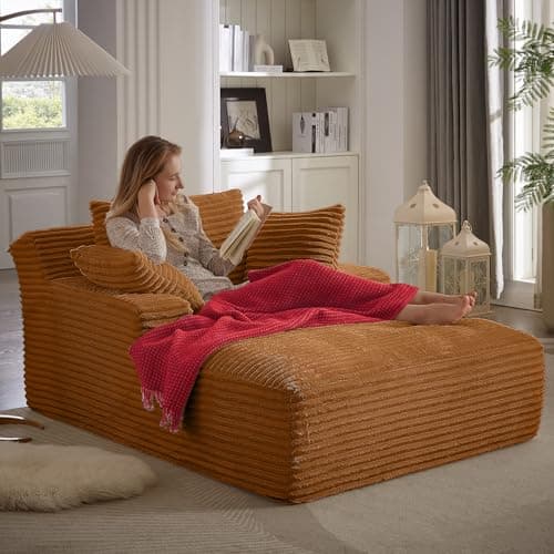 Oversized Chaise Lounge Chair for Living Room with 3 Comfy Pillows