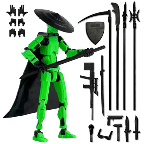 T13 Action Figure Accessories, Dummy 13 Multi-Jointed 3D Printed Toys (Black)