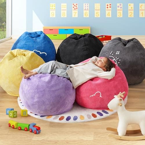 Hobestluk Purple Teardrop Bean Bag Chair Small With Filler Included