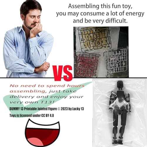 3D Printed T13 Multi-Jointed Action Figure Gift for Collectors (2PCSY-C)