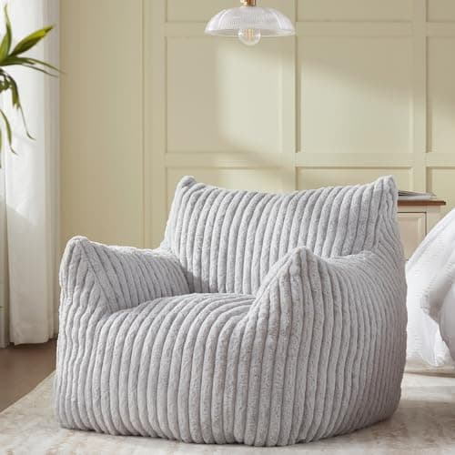 GiantComfort Bean Bag Chair with Armrests for Adults & Teens