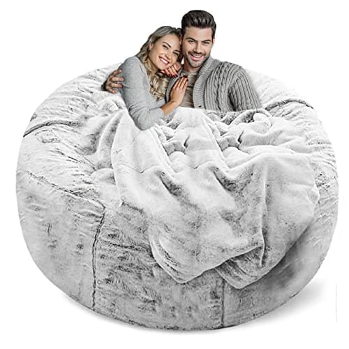 LapEasy Giant Dark Grey PV Velvet Bean Bag Chair Cover