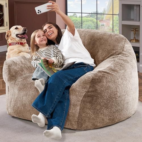 Homguava Spacious Giant Bean Bag Chair with Armrest