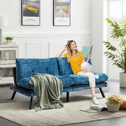Convertible Sofa Bed with Thicker Cushion for Small Living Spaces