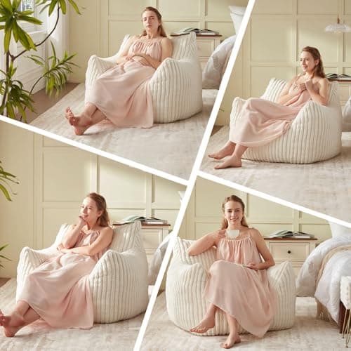 Large Comfy Bean Bag Chair with Armrests for Adults and Teens