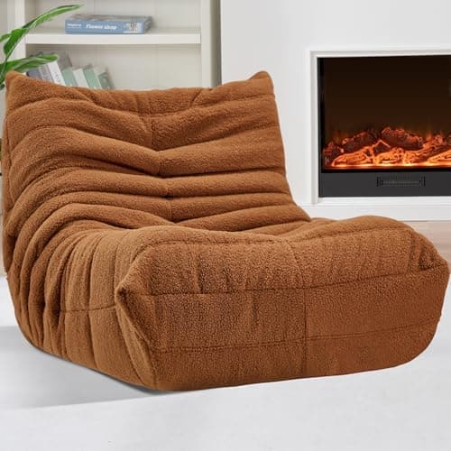 Khaki Teddy Bear Big Bean Bag Chair for Adults Fireside Lounging