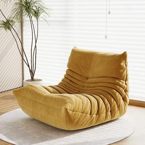 Adult Bean Bag Chair, Soft Waterproof Gray Sofa for Living Room