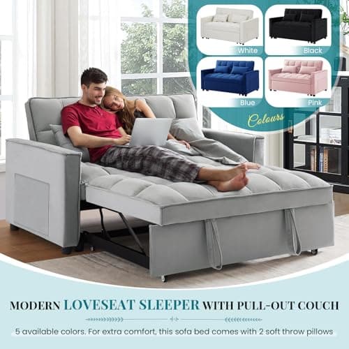 3 in 1 Convertible Sleeper Sofa Bed for Small Spaces