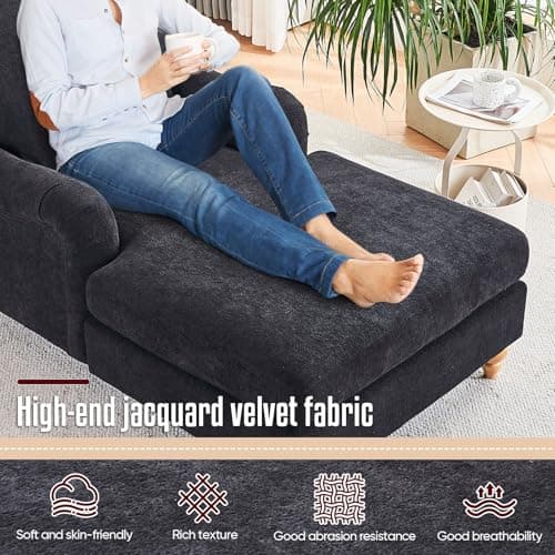 Antetek Adjustable Backrest Chaise Lounge Chair, Black