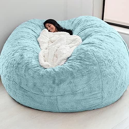 Kids & Adult Bean Bag Chair Cover, Gray PV Velvet (6FT)