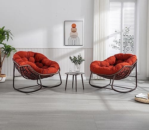Antetek Outdoor Wicker Egg Chair, Comfortable & Oversized Lounge for Any Room