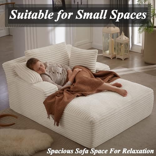 Oversized Chaise Lounge Chair for Living Room with 3 Comfy Pillows