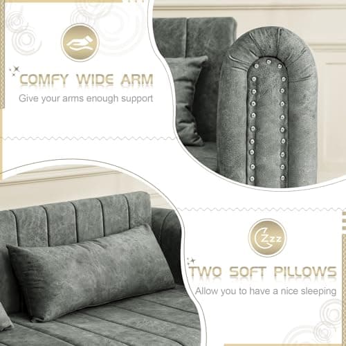 Modern Oversized Sleeper Sofa with Pullout Bed for Living Room