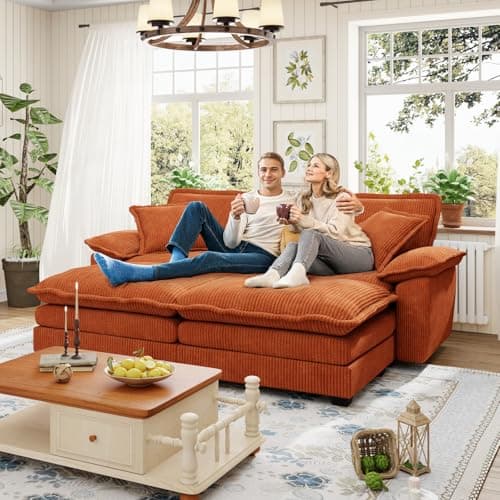 48-inch Modern Pink Chaise Lounge Sofa with Ottoman & Pillows