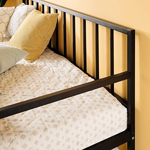 ZINUS Eden Metal Daybed with TrundleMattress SupportSteel Slat Easy Assembly Twin