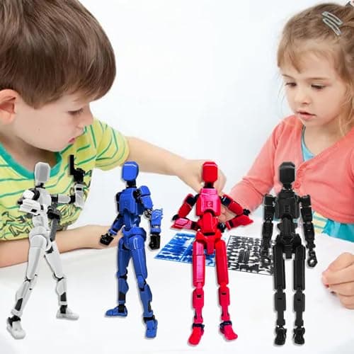 Titan13 4-Pack 3D Printed Movable Action Figures, Kids' Game Gifts